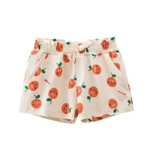 MyKids-Usa Baby Girl Print Pattern Bow Decoration Short Pants In Summer Outfit Wearing - 1 of 4