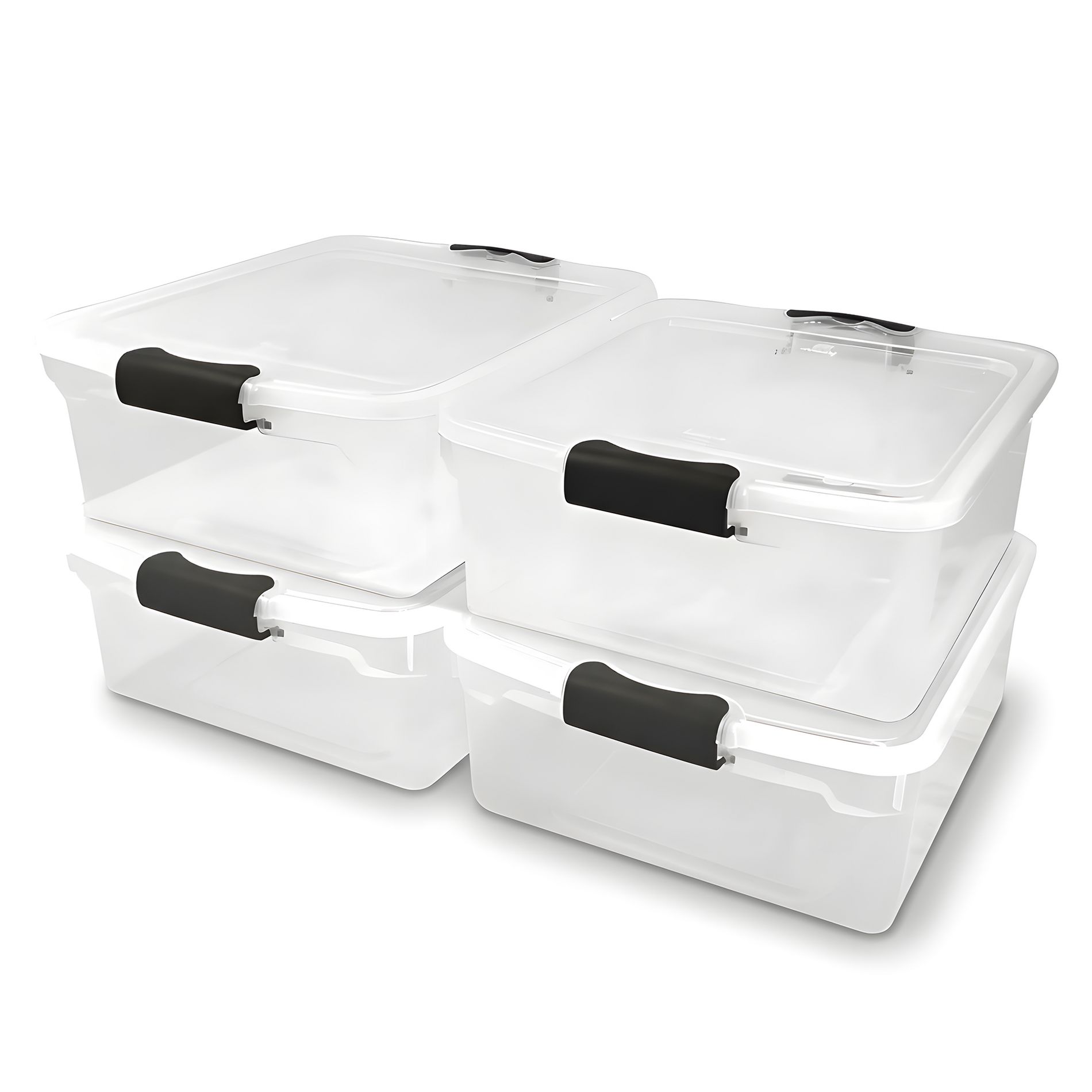 Homz Multipurpose Stackable Storage Bin with Latching Lids