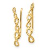 Black Bow Jewelry 3.6 x 22mm (7/8 Inch) 14k Yellow Gold Polished Infinity Ear Climbers - 2 of 4