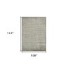 Silver And Gray Wool Striped Hand Woven Area Rug - 3 of 4
