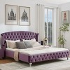 Christopher Knight Home Cresht Classic Velvet Upholstered Diamond Button-Tufted Bed with Wingback Headboard - 2 of 4
