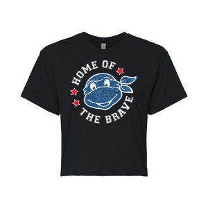Women's - Teenage Mutant Ninja Turtles - Born Raised USA Cropped Graphic T-Shirt - 1 of 4