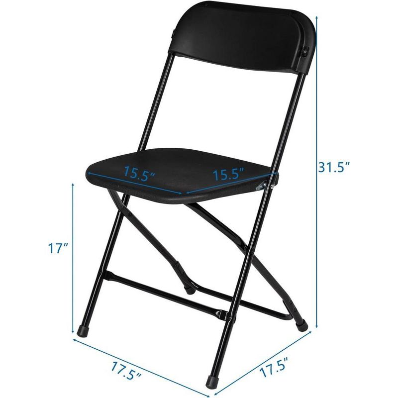 SUGIFT Folding Chairs 10 Pack Plastic Folding Chair for Outdoor Indoor Use 350lb Weight Capacity, 5 of 9