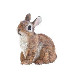 6.25" Polyresin Garden Sitting Bunny Statue Brown - Zingz & Thingz: Outdoor Decorative Object, No Battery Required - 1 of 4