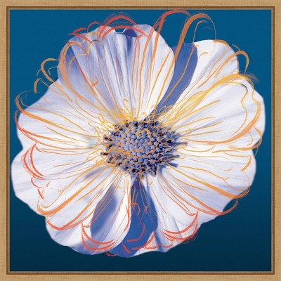 Flower Pop Pastel II Abstract Canvas Art with Maple Frame