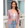 Coolmee Women's 3/4 Sleeve Crochet Knit Button Down Cardigan Cropped Shrug Bolero Lightweight Sweaters Tops - 2 of 4