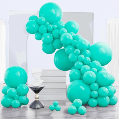 PartyWoo Balloons Teal Turquoise Aqua 18 12 10 5 Inch 140 pcs