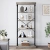 GustoWave 6 Tier Bookshelf Industrial Bookcase Wood Tall Standing Bookshelves Wood Vintage Display Rack Rustic Bookshelf - 2 of 4