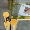 Vynxaria Series 20 in. Gold Square Clear Tempered Glass Top End Table with Double-Layer Storage - 3 of 4