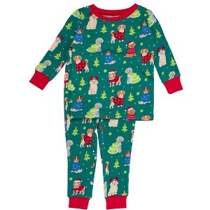 RuffleButts SoftSnooze Toddler Gender Inclusive Holiday Long Sleeve Pajama Set - 1 of 4