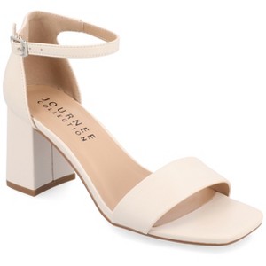 Journee Collection Women's Valenncia Narrow Width SuperNatural Shades Open Square Toe Ankle Strap Sandals - 1 of 4