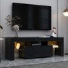 FONTOI Entertainment TV Stand with Cabinet for Televisions up to 55", Center Storage Console Table for Living Room, Black, 13.78"*17.72"*51.18" - 2 of 4