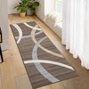 Modern Area Rug Machine Washable Wavy Circles Design Rug Geometric Floor Carpet - 2 of 4