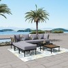 Jill Patio Conversation Set With Metal Frame And Thick Cushion,Sofa And Glass Coffee Table,Outdoor Furniture -Maison Boucle - 2 of 4