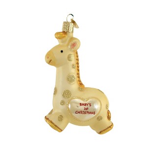 Old World Christmas 4.5 Inch Giraffe Baby's 1St Christmas New Life Birth Tree Ornaments - 1 of 3