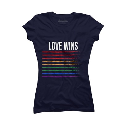 Adult Design By Humans Pride Love Wins Ink Stripes By Belugastore T-Shirt