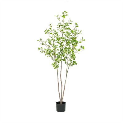 Artificial Ficus Tree 150CM Large Simulated Ficus Tree With Smooth And Shiny Leaves, Artificial Plants For Living Room Bedroom Office Balcony Corner