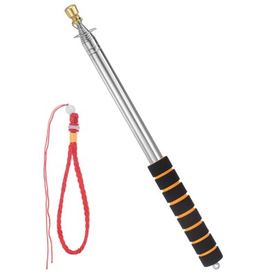 Unique Bargains Stainless Steel Handheld Anti-Slip Grip Flag Pole 9.84 Feet 1 Pc