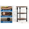 Garvee Round End Table with Storage Shelves, 3-Tier Round Side Table w/ Mental Support Legs, Rustic End Table Nighstand for Living Room Bedroom - 2 of 4