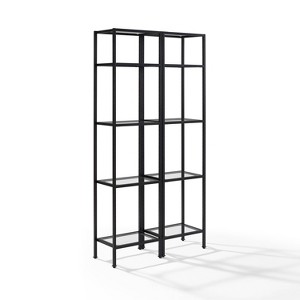 Crosley 73" 2pc Aimee Narrow Etagere Set Oil Rubbed Bronze: Tempered Glass Shelves, Steel Frame, Fixed Storage - 1 of 4