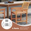 Tangkula Patio Chairs Set of 2 Outdoor Wooden Dining Chairs w/ Inclined Backrests - 3 of 4
