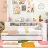 Tangkula Twin Size Daybed w/ Trundle Bedside Shelves Reversible Bookcase Headboard - 3 of 4