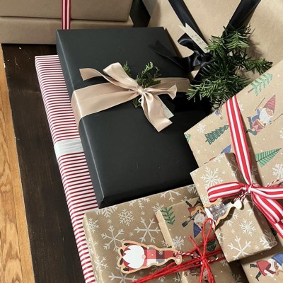  JAM Paper Gift Wrap - Matte Wrapping Paper - 26.3 Sq Ft (17 in  x 18 Ft) - Matte Black - Roll Sold Individually : Health & Household