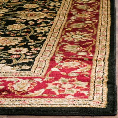 Lyndhurst Black and Red Synthetic Square Area Rug