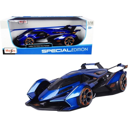 Lamborghini V12 Vision Gran Turismo Blue Metallic 1/18 Diecast Model Car by  Maisto