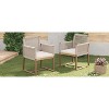 Okak Boho Outdoor Acacia Accent Chairs Handwoven Rope Dining Chairs,Set of 2,Patio Armchairs with Washable Cushion for Backyard,400lbs Max - 3 of 4