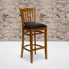 Emma and Oliver Vertical Slat Back Wooden Restaurant Dining Barstool - image 2 of 4