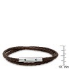 Steeltime Men's brown leather braided wrap bracelet - 3 of 4