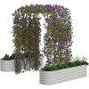 Expandable Arch Trellis Raised Bed Kit - 95" Metal Garden System w/Vertical Netting & Drainage for Plants - 2 of 4