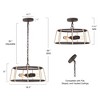 LNC Mocha 3-Light 16.5" Farmhouse Drum Small Chandelier, Antique Bronze with Hemp Rope - 3 of 4