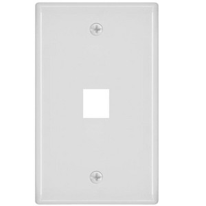 Monoprice 1-Hole 1-Gang Keystone Wall Plate - White - 1 of 4