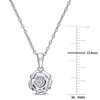EVERLY JEWELRY | Sterling Silver Diamond Flower Pendant with Chain - 2 of 4