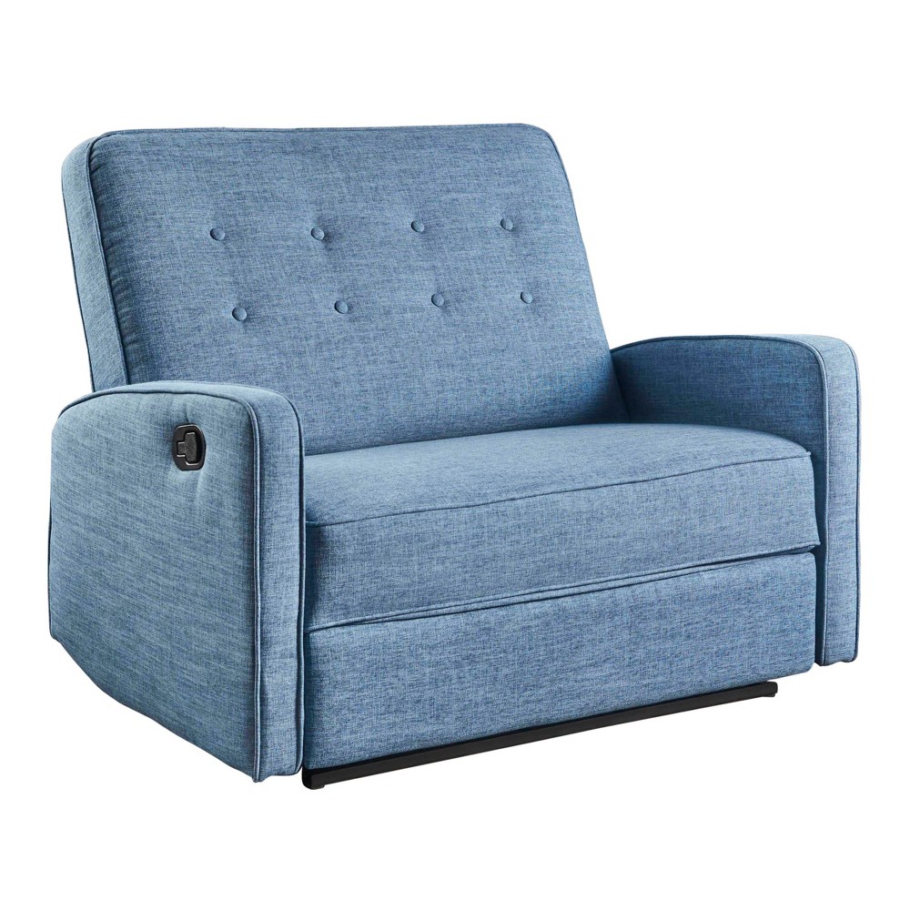 Photos - Sofa Calliope Buttoned Reclining Loveseat Muted Blue - Christopher Knight Home