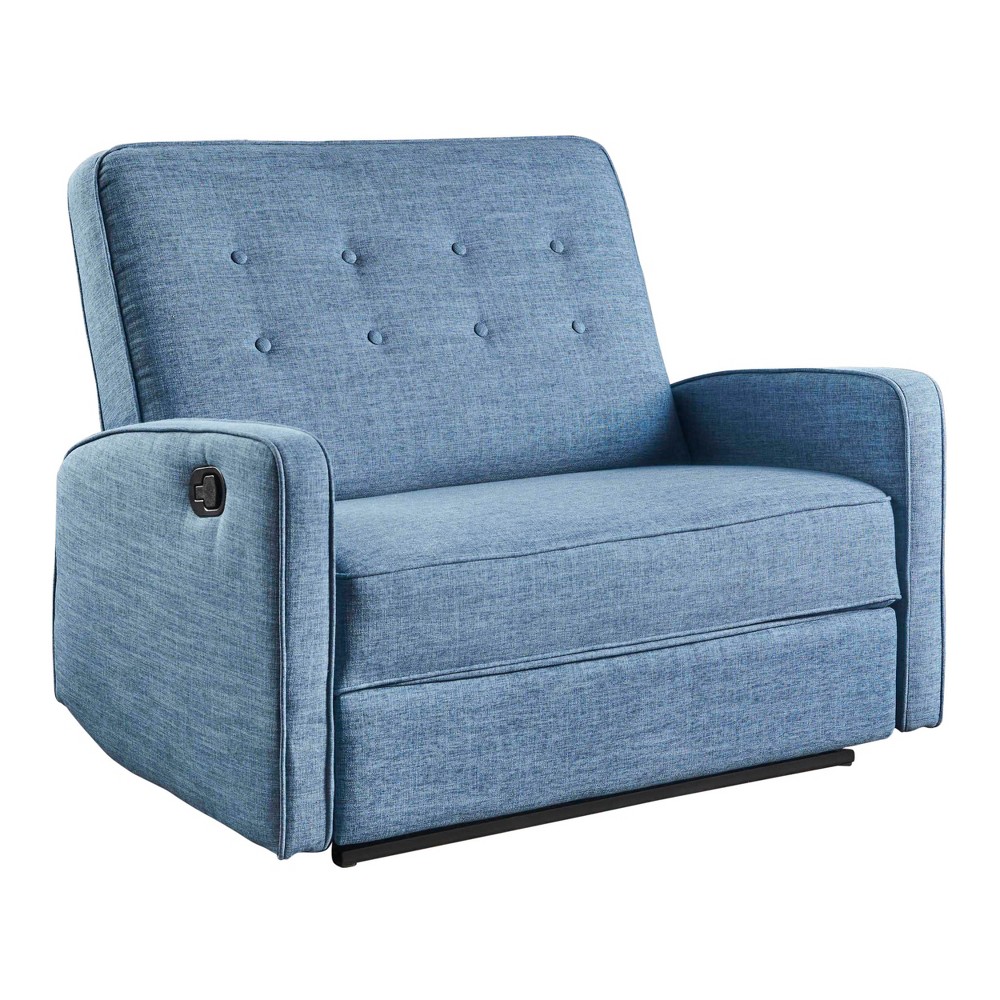 Christopher Knight Home Calliope Buttoned Reclining Loveseat Muted Blue: Upholstered Transitional Sofa, 2-Seater