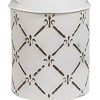 Slickblue Galvanized Milk Can, Vintage Style Vase, White Painted Finish, Fleur De Lis Embossed Pattern, Small/Large - 3 of 3