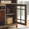 NAYSAYE Indoor Fireplace Media Stand with Flame Effect and Adjustable Heat for Living Room, Brown, 55"*15.5"*30.5" - 3 of 4