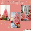 Resenkos 4.5-Ft Snow Flocked Pink Artificial Christmas Tree with Metal Stand - Pink - 3 of 4