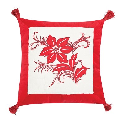 C&F Home 18" x 18" Winter Frost Poinsettia Quilted Pillow