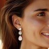 Ross-Simons Mother-Of-Pearl Geometric Drop Earrings in 18kt Gold Over Sterling - 2 of 3