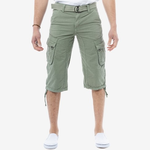 X RAY Men's Belted Cargo Long Shorts 18 Inseam Below Knee Length