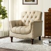 Enrique Traditional Genuine Leather Armchair with Turned Legs| ART OF LIVING DESIGNS - 2 of 4