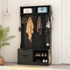 LOVMOR Hall Tree with 6 Hooks, Coat Hanger, Entryway Bench, Storage Bench for Entrance, Hallwa - 3 of 4