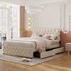 Whisen Morden Design Queen Size Upholstered Platform Bed with 2 Drawers and USB Ports - 2 of 4