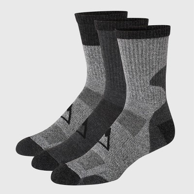 Hanes Premium Men's Explorer Job Sites Crew Socks 3pk - Gray/black 6-12 ...