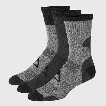 Hanes Premium Men's Explorer Job Sites Crew Socks 3pk - Gray/Black 6-12
