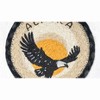 Earth Rugs Eagle Coaster – 7"x7" Large Round Braided Jute Mat with Majestic Eagle Silhouette for Patriotic or Rustic Decor - 3 of 3